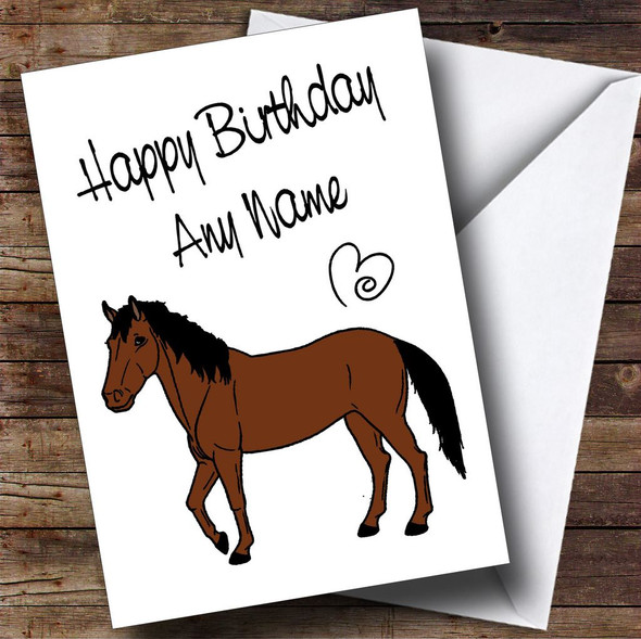 Bay Horse Personalised Birthday Card