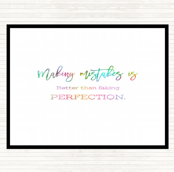 Faking Perfection Rainbow Quote Mouse Mat Pad