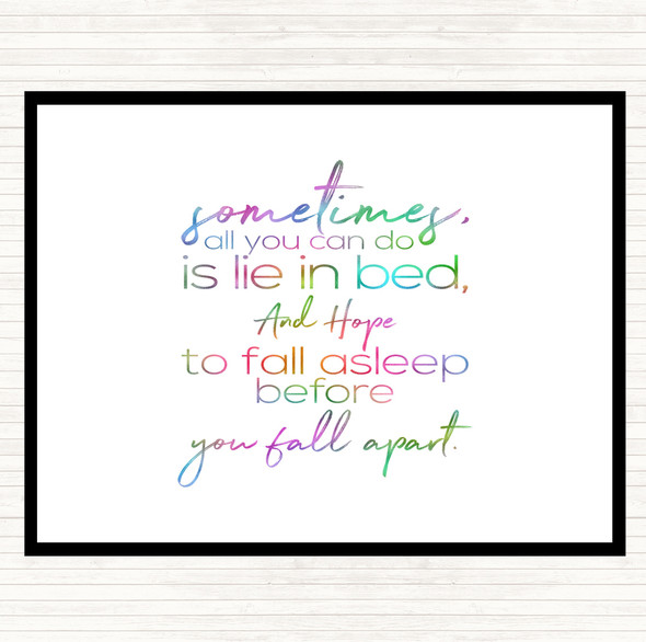 Fall Apart Rainbow Quote Mouse Mat Pad
