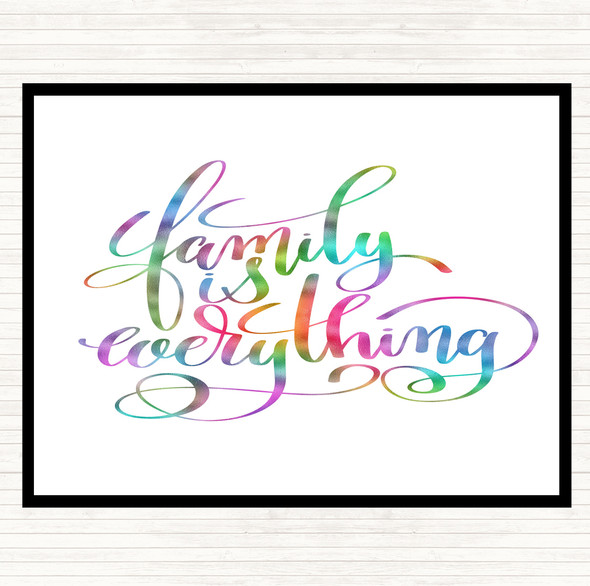 Family Is Everything Rainbow Quote Mouse Mat Pad