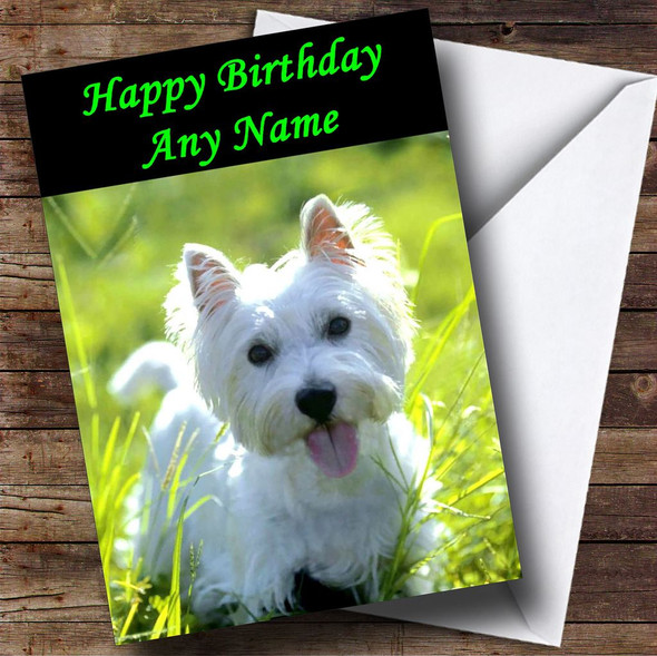 West Highland Terrier Puppy Dog Personalised Birthday Card