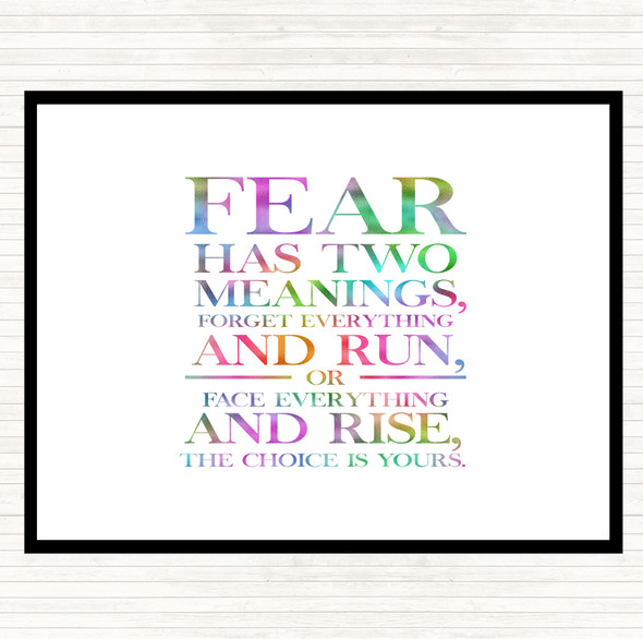 Fear Has 2 Meanings Rainbow Quote Mouse Mat Pad