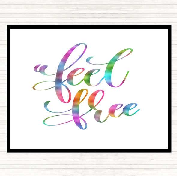 Feel Free Rainbow Quote Mouse Mat Pad