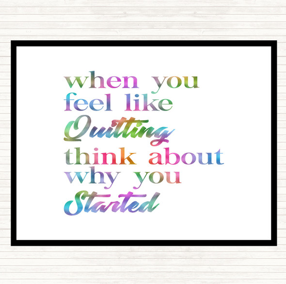 Feel Like Quitting Rainbow Quote Mouse Mat Pad