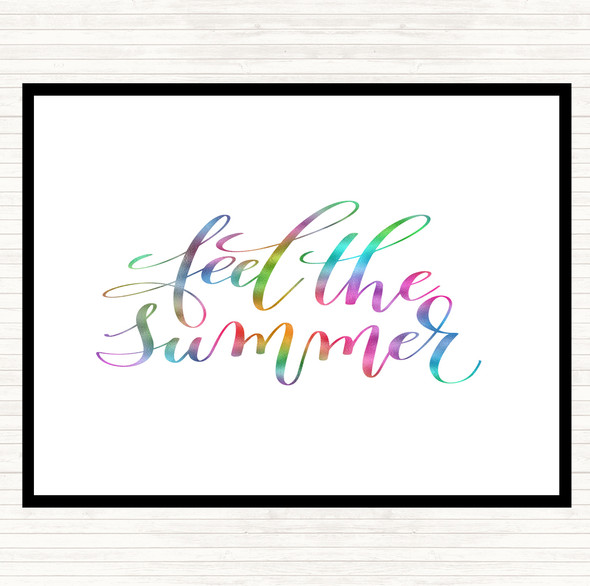 Feel The Summer Rainbow Quote Mouse Mat Pad