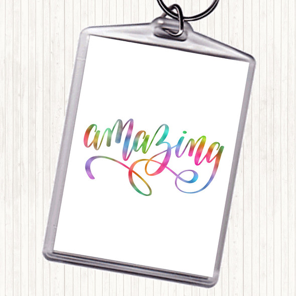 Amazing Rainbow Quote Bag Tag Keychain Keyring