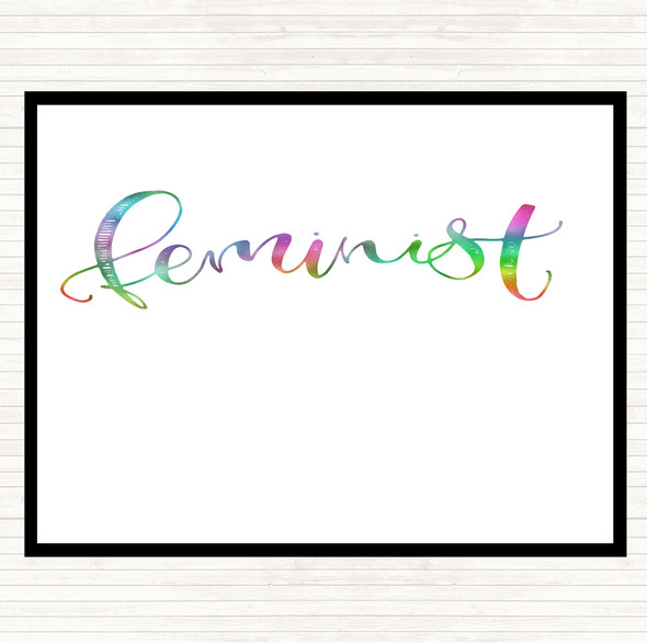 Feminist Rainbow Quote Dinner Table Placemat