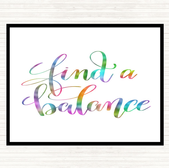 Find A Balance Rainbow Quote Mouse Mat Pad