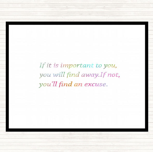 Find A Way Rainbow Quote Mouse Mat Pad