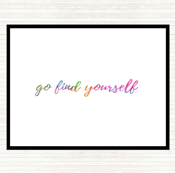 Find Yourself Rainbow Quote Mouse Mat Pad