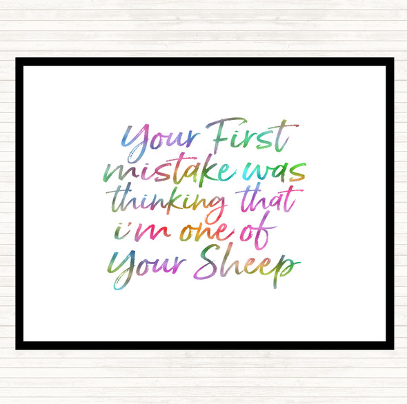 First Mistake Rainbow Quote Dinner Table Placemat