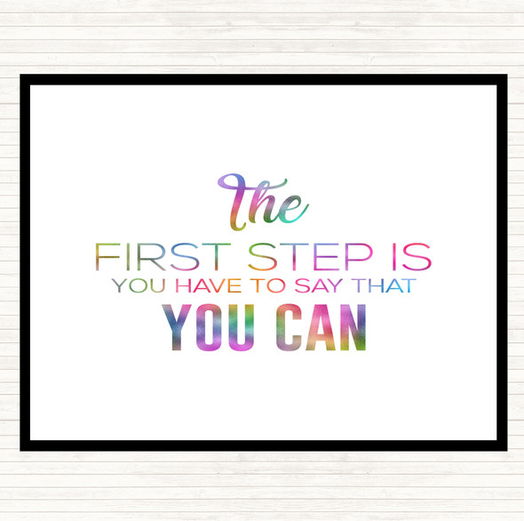First Step Rainbow Quote Mouse Mat Pad