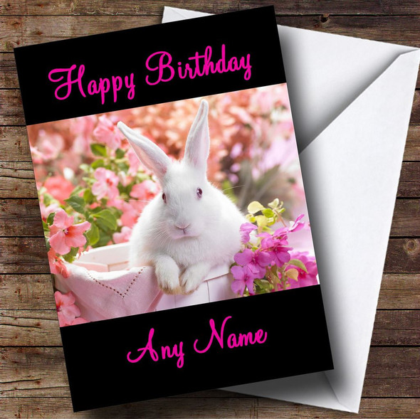 White Rabbit Personalised Birthday Card