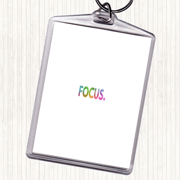 Focus Rainbow Quote Bag Tag Keychain Keyring