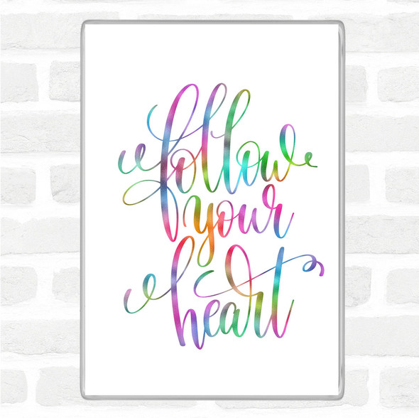 Follow Heart] Rainbow Quote Jumbo Fridge Magnet