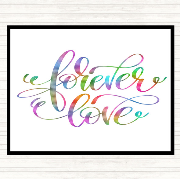 Forever Love Rainbow Quote Mouse Mat Pad