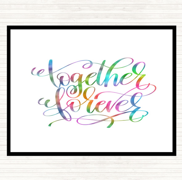 Forever Together Rainbow Quote Mouse Mat Pad