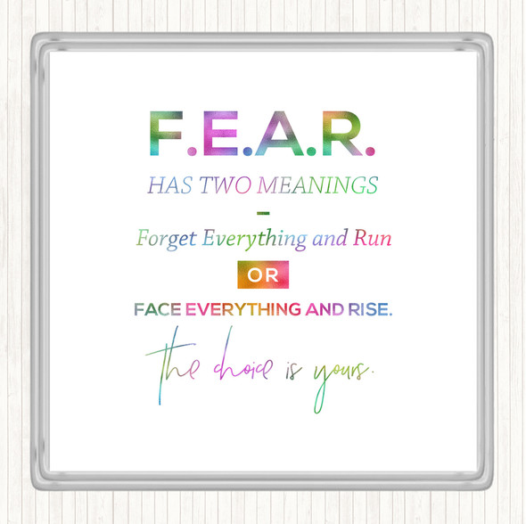 Forget Everything Rainbow Quote Drinks Mat Coaster