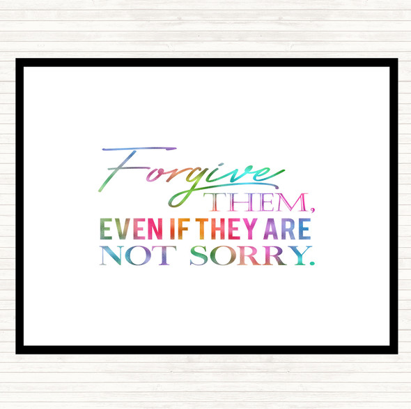 Forgive Them Rainbow Quote Dinner Table Placemat