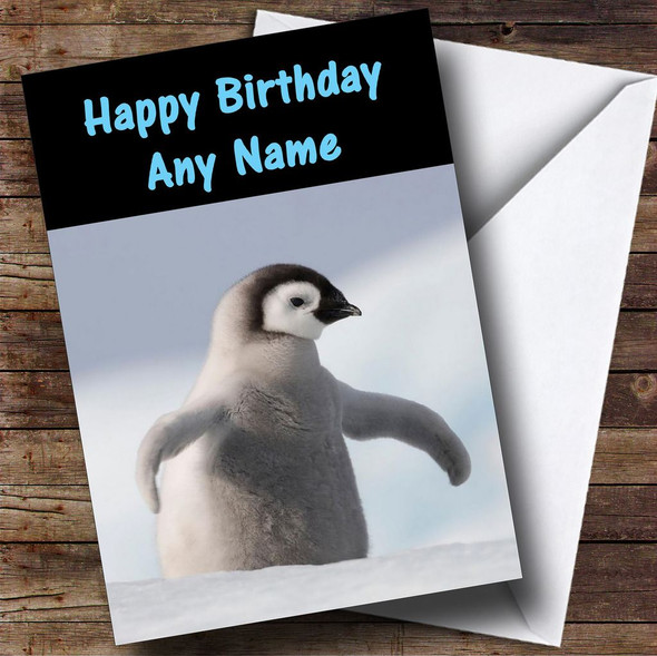 Little Baby Penguin Personalised Birthday Card