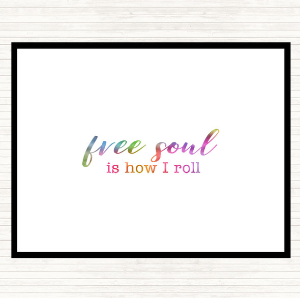 Free Soul Rainbow Quote Dinner Table Placemat