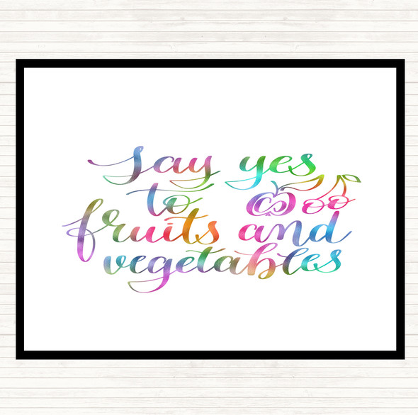 Fruits And Vegetables Rainbow Quote Mouse Mat Pad