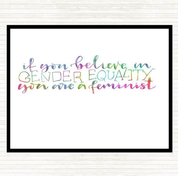 Gender Equality Rainbow Quote Mouse Mat Pad