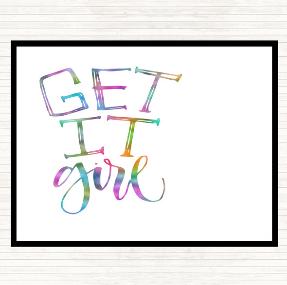 Get It Girl Rainbow Quote Dinner Table Placemat