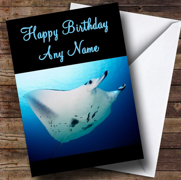 Manta Ray Personalised Birthday Card
