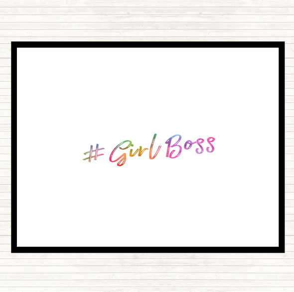 Girl Boss Rainbow Quote Mouse Mat Pad