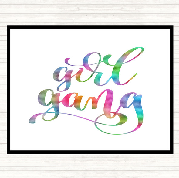 Girl Gang Rainbow Quote Mouse Mat Pad