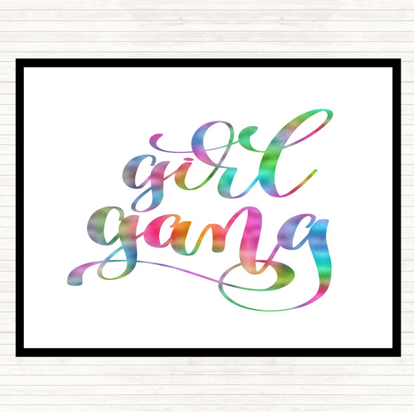 Girl Gang Rainbow Quote Dinner Table Placemat