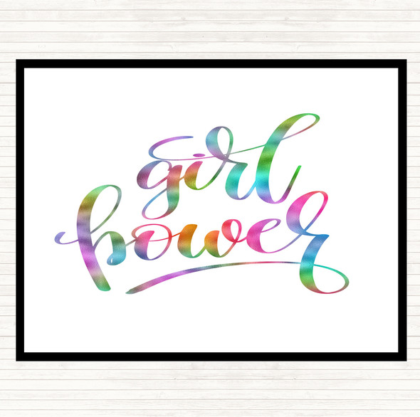 Girl Power Rainbow Quote Dinner Table Placemat