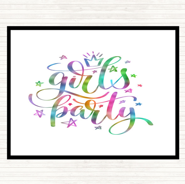 Girls Party Rainbow Quote Mouse Mat Pad