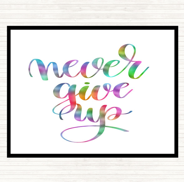 Give Up Rainbow Quote Mouse Mat Pad