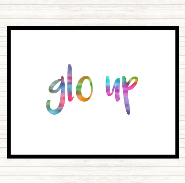 Glo Up Rainbow Quote Dinner Table Placemat