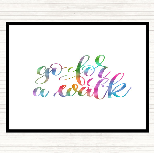 Go For A Walk Rainbow Quote Mouse Mat Pad