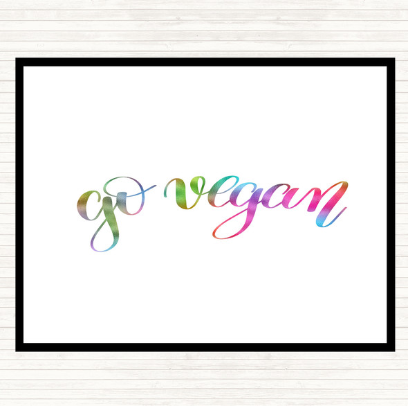 Go Vegan Rainbow Quote Dinner Table Placemat