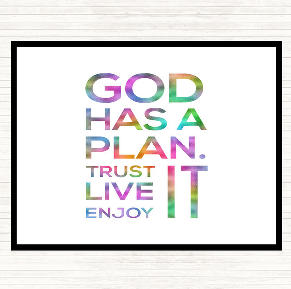 God Has A Plan Rainbow Quote Dinner Table Placemat