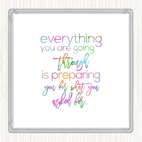 Going Through Rainbow Quote Drinks Mat Coaster