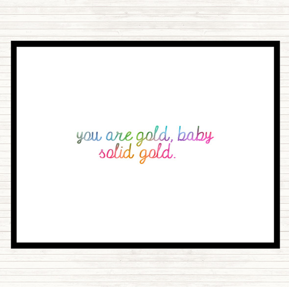 Gold Baby Rainbow Quote Dinner Table Placemat