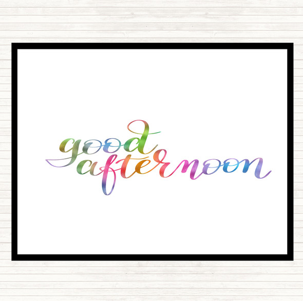 Good Afternoon Rainbow Quote Dinner Table Placemat