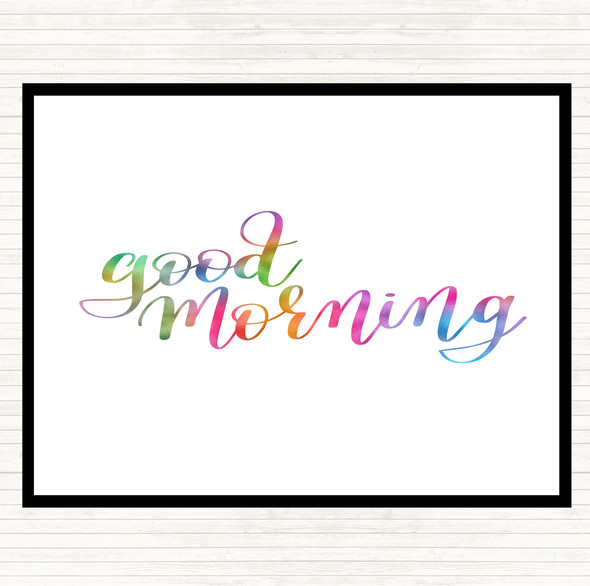 Good Morning Rainbow Quote Mouse Mat Pad
