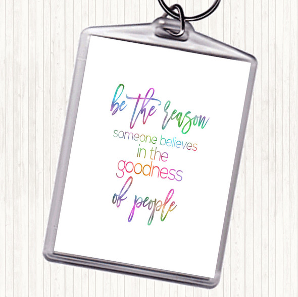 Goodness Of People Rainbow Quote Bag Tag Keychain Keyring