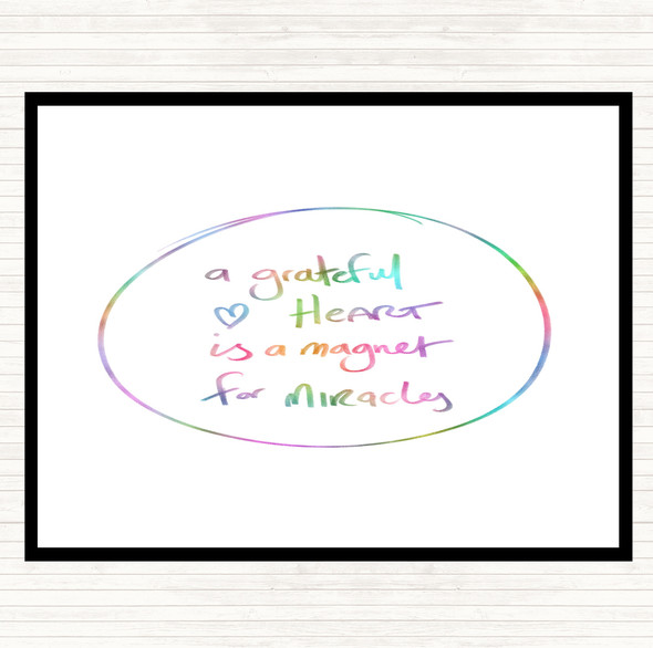 Grateful Heart Rainbow Quote Mouse Mat Pad