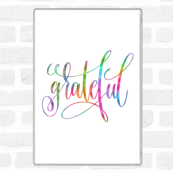 Grateful Swirl Rainbow Quote Jumbo Fridge Magnet