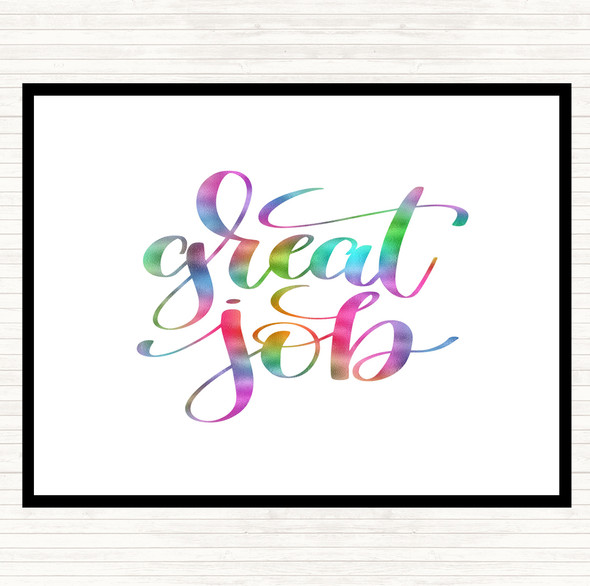 Great Job Rainbow Quote Mouse Mat Pad