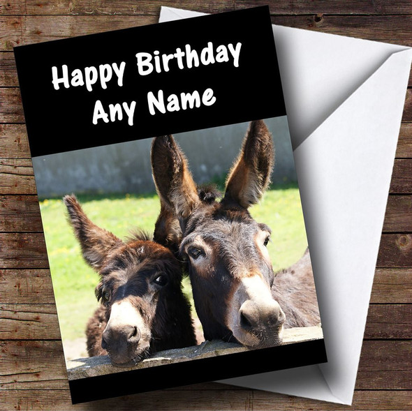 Donkeys Personalised Birthday Card