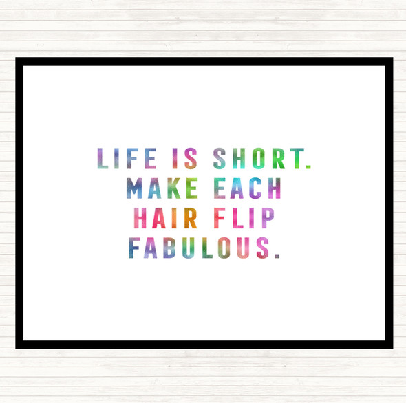 Hair Flip Fabulous Rainbow Quote Dinner Table Placemat
