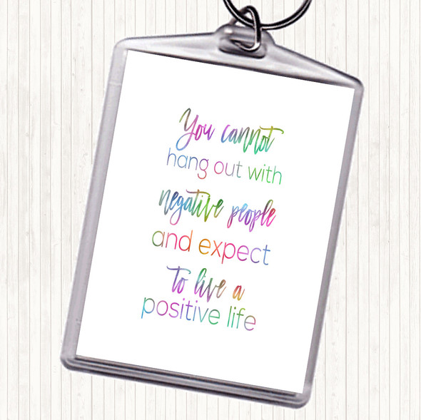 Hang Out Rainbow Quote Bag Tag Keychain Keyring